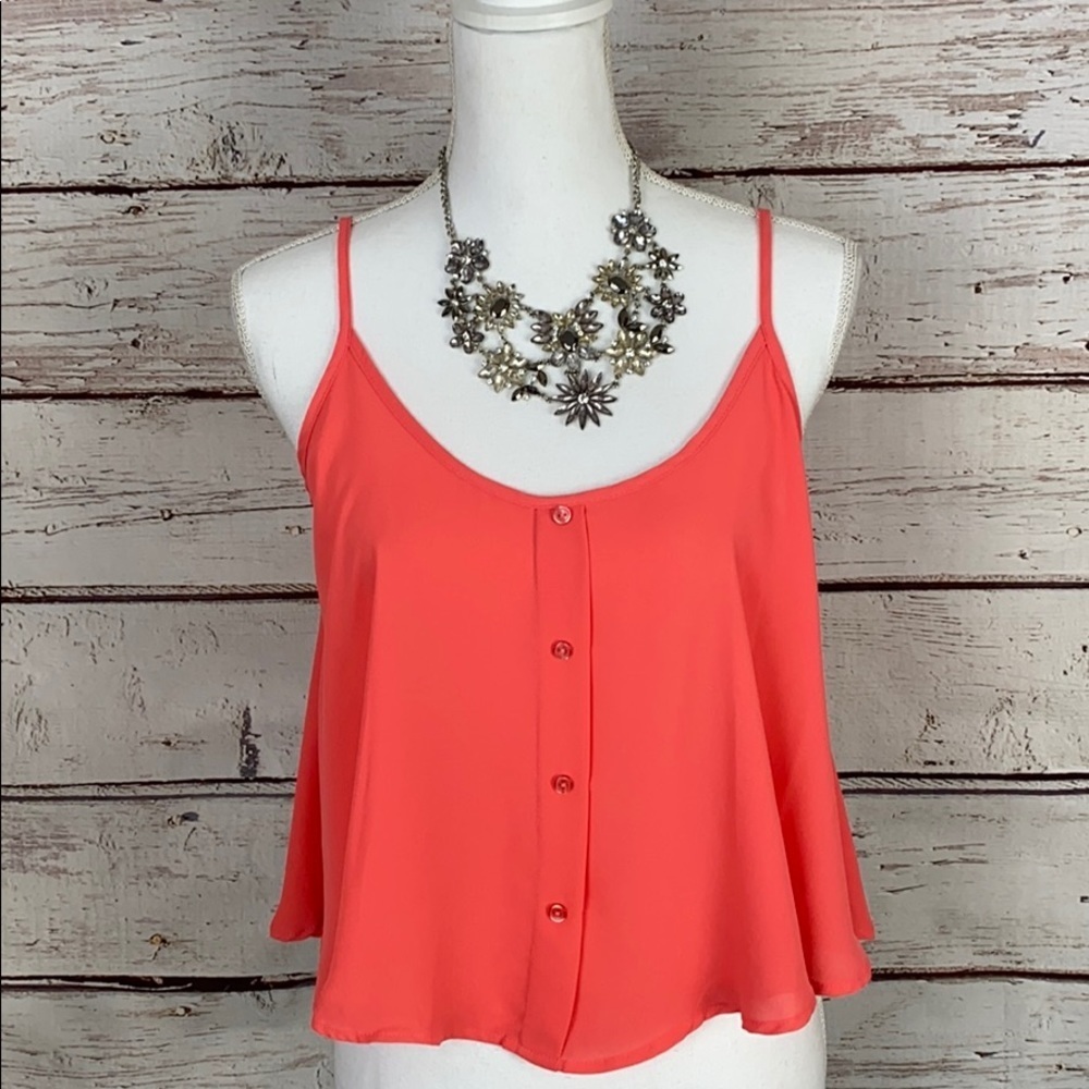 NWT Ambiance Apparel Coral Crop Top Medium
